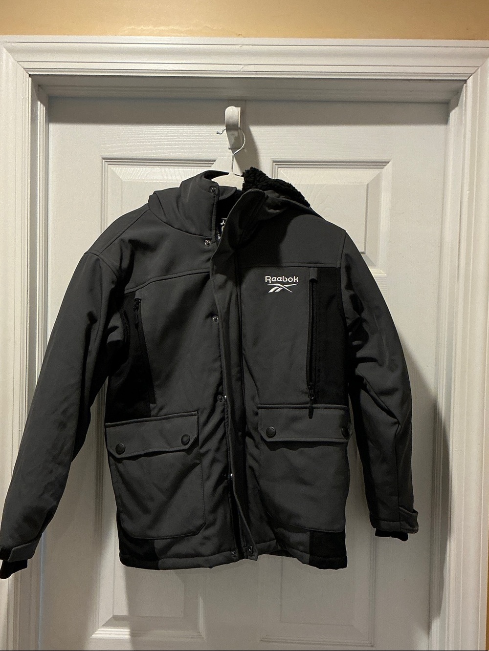 Reebok Men's Black Insulated Hooded Bomber Jacket